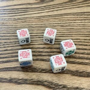 Vintage White Backlite Poker Dice‎ (5)